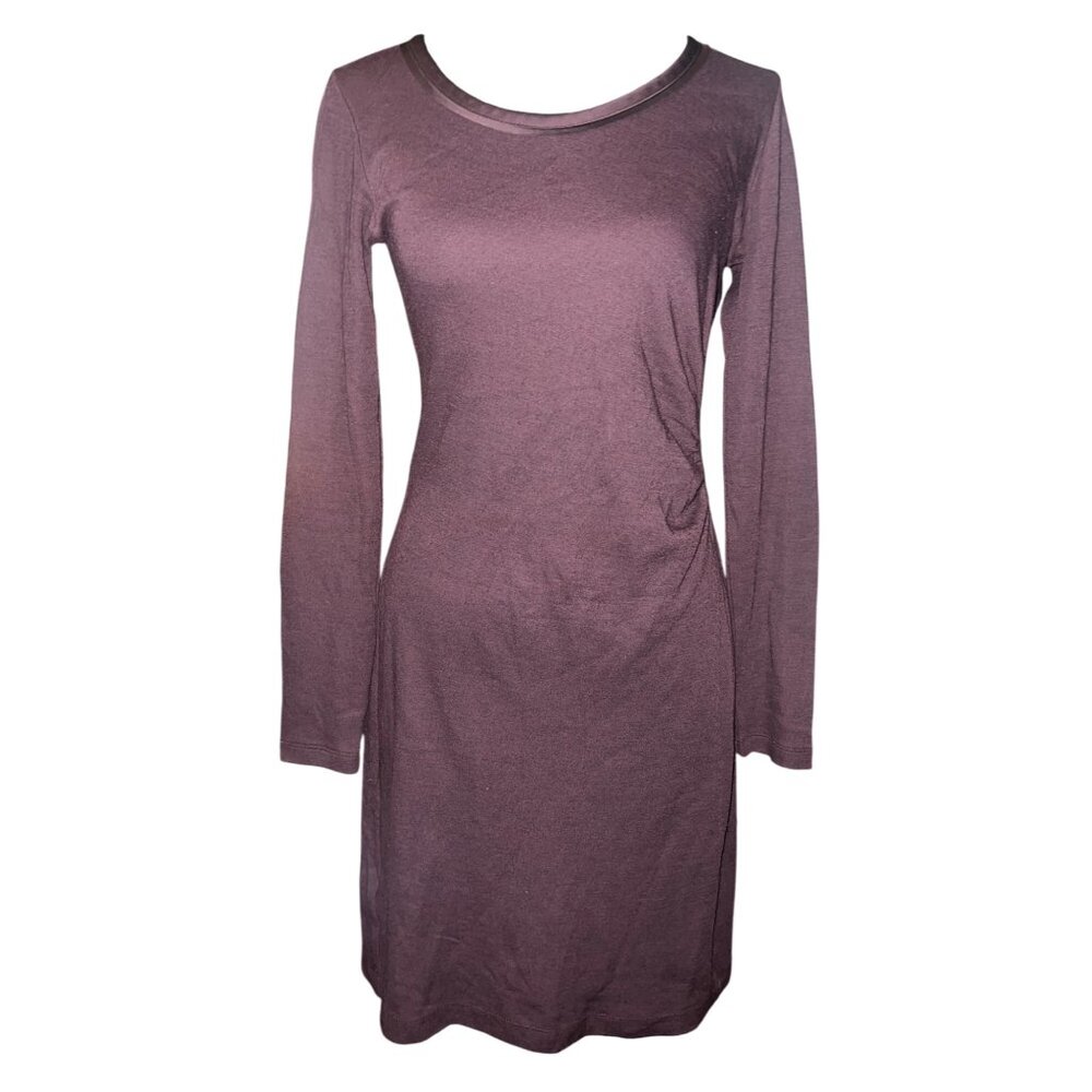 Ann Taylor Loft Bodycon Dress Woman‎ Runched Midi  Brown Dress Size 0